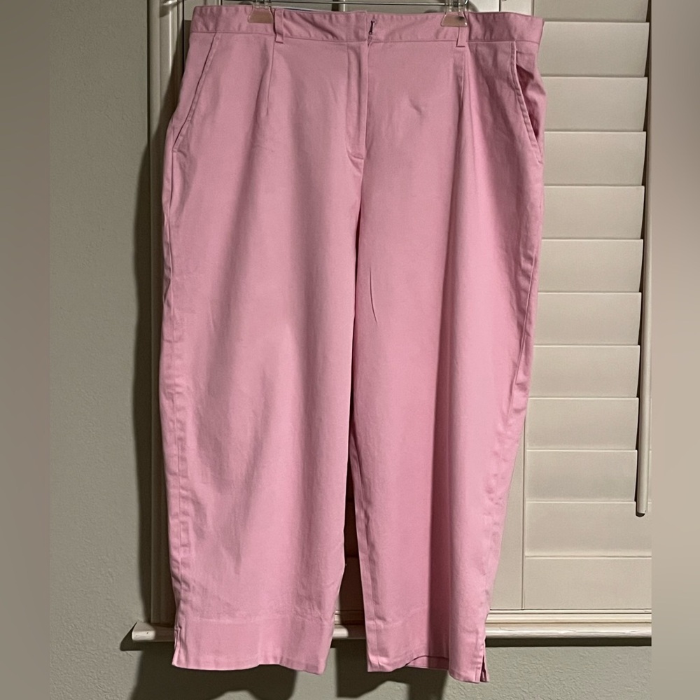 Larry Levine Pink Ankle/Cropped Cotton Trousers